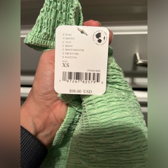 Free People Ceci Smocked
Cotton Midi Dress in Mint XS - Picture 6 of 6